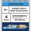 Bosch accessoires expert perceuse universelle | hexadécimal-9 | multiconstruction | 6x60x100 | 10 pièces - 2608902284