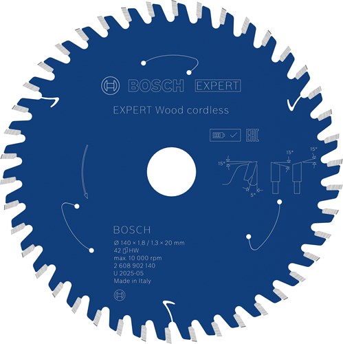 Bosch accessoires expert bois lame de scie circulaire sans fil | 140 x 1,8 1,3 x 20 mm | t42 - 2608902140