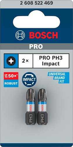 Imp bosch accessoires act control bit ph3 25mm 2pcs - 2608522469