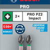 Bosch accessoires embout de contrôle d'impact | pz2 | 25 mm | 2 pièces - 2608522401