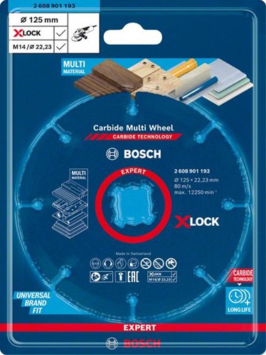 Accessoires Bosch disque à tronçonner multimatériaux multi-roues x-lock 125 mm + jeu de forets universels multiconstruction - 061599765r