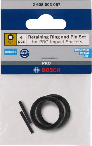 Accessoires Bosch broche et bague 3 4 douilles à chocs | 4 pièces - 2608003067