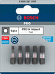 Imp bosch accessoires pro h act bits | h3 | h4 | h5 (x2) | h6 | 25mm | 5 pièces - 2608521u59