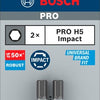 Bosch accessoires pro embout de tournevis à percussion hexagonale | h5 | 25mm | 2 pièces - 2608522556