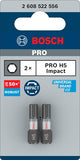 Bosch accessoires pro embout de tournevis à percussion hexagonale | h5 | 25mm | 2 pièces - 2608522556