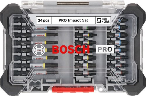 Imp bosch accessoires pro act jeu d'embouts de tournevis | 24 pièces - 2608521u75