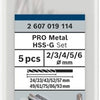 Bosch accessoires pro métal hss-g jeu de forets hélicoïdaux | 5 pièces - 2607019114