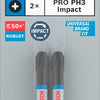 Accessoires Bosch embout de tournevis à percussion pro phillips | ph3 | 55 mm | 2 pièces - 2608522521