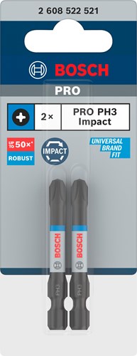Accessoires Bosch embout de tournevis à percussion pro phillips | ph3 | 55 mm | 2 pièces - 2608522521
