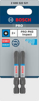 Accessoires Bosch embout de tournevis à percussion pro phillips | ph3 | 55 mm | 2 pièces - 2608522521