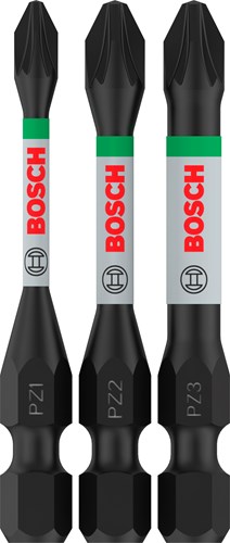Imp bosch accessoires pro pz act bits | pz1 | pz2 | pz3 | 55 mm | 3 pièces - 2608521u57