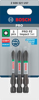 Imp bosch accessoires pro pz act bits | pz1 | pz2 | pz3 | 55 mm | 3 pièces - 2608521u57