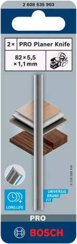 Accessoires Bosch couteau de rabot pro hm, 82 x 5,5 x 1,1 mm, 2x pour raboteuses Bosch gho et pho | 2608635350 - 2608635903 - afbeelding 1