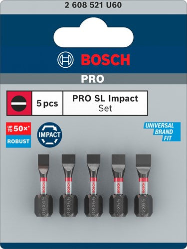 Imp bosch accessoires pro sl act bits | sl4.5 | sl5.5 (x2) | sl5.5 | sl6.5 | 25mm | 5 pièces - 2608521u60