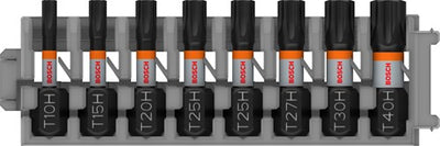 Imp bosch accessoires pro th act bits | t10h | t15h | t20h | t25h (x2) | t27h | t30h | t40h | 25mm | 8 pièces - 2608521u56