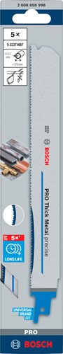 Bosch accessoires pro lame de scie métal épais précis s1137hbf | 1 |1x25x225mm | 5 pièces - 2608658998