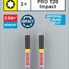 Accessoires Bosch embout de tournevis à percussion pro Torx | t20 | 55 mm | 2 pièces - 2608522530