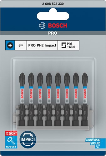 Imp bosch accessoires embout à vis act control ph2, 50 mm 8x - 2608522330