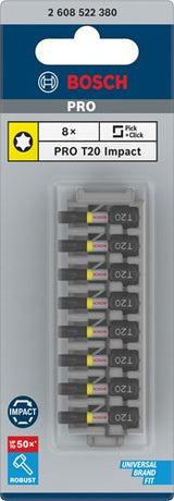Imp bosch accessoires embout à vis act control t20, 25 mm 8x - 2608522380 - afbeelding 2