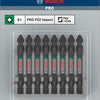 Bosch accessoires embout à vis contrôle d'impact double face pz2, 65 mm 8x - 2608522338