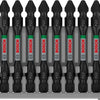 Bosch accessoires embout à vis contrôle d'impact double face pz2, 65 mm 8x - 2608522338