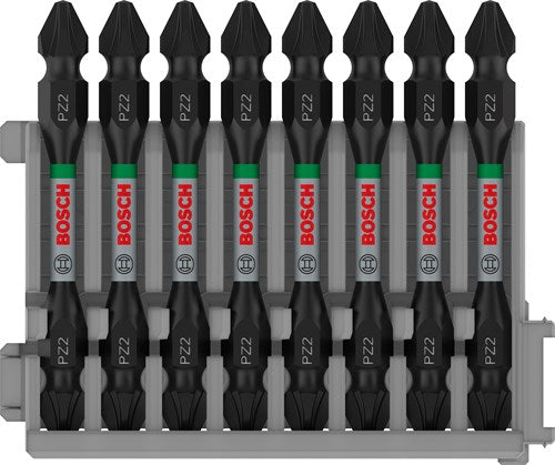 Bosch accessoires embout à vis contrôle d'impact double face pz2, 65 mm 8x - 2608522338