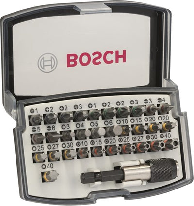 Bosch ensembles d'accessoires professionnels (jeu de 32 embouts à vis ph1-ph2 (2x)-ph3 pz1-pz2 (2x)-pz3 hex3-hex4-hex5-hex6 t10-t15-t20-t20-t25-t27-t30-t40) - 2607017564