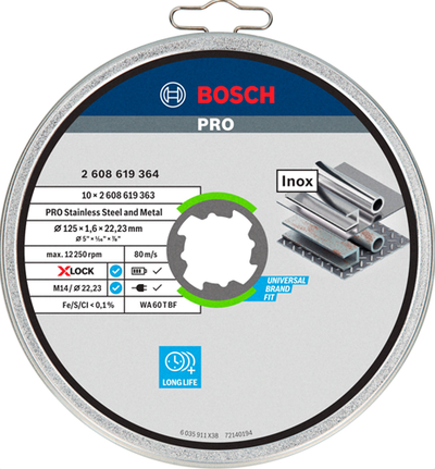 Bosch accessoires meule x-lock sphinox 10x125x1,6 mm - 2608619364