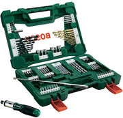 Bosch accessoires jeu de forets et embouts v-line avec tournevis à cliquet et goupille extensible magnétique 91 pièces - 2607017195 - afbeelding 1