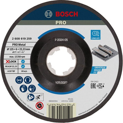 Bosch accessoires x-lock disque abrasif expert pour métal 125x6x22,23mm, courbé - 1 pièce(s) - 2608619259