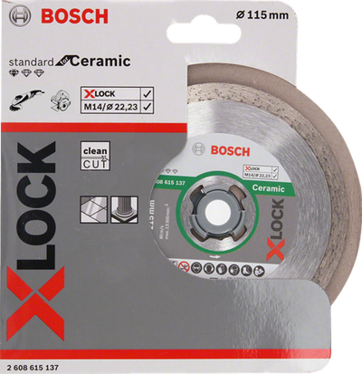 Bosch accessoires x-lock disque diamanté standard pour céramique 115 x 22,23 x 1,6 x 7 mm - 1 pièce(s) - 2608615137