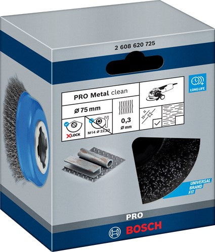 Bosch accessoires x-lock cup brosse en acier fil ondulé 75mm acier 0,3mm - 1 pièce(s) - 2608620725