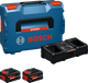 Bosch bleu 18v 8.0ah batterie de démarrage ensemble exba18v-80 2-320 | 2x exba18v-80 + chargeur exal18v2-320 - 1600a0373x