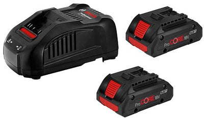 Kit de démarrage Bosch bleu 18v avec 2 batteries procore18v 4.0ah + chargeur gal 1880 cv - 1600a016gf