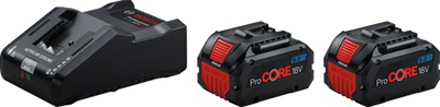 Bosch bleu 2 x procore18v 8.0ah + 1 x gal 18v-160 | jeu de batteries - 1600a02t5p