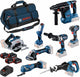 Trousse à outils Bosch bleu 8 18v | pack combo 4 x 5,0ah + chargeur | en sachet - 0615a5004a