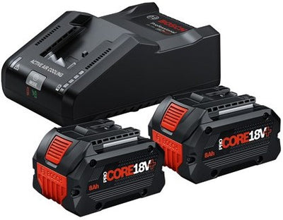 Kit de démarrage de batterie bleu Bosch | 2 x procore18v+ 8.0ah + gal 18v-160 professionnel - 1600a02x03