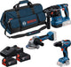 Boîte à outils batterie bleue Bosch 3 boîte à outils 18v gsr 18v-65 + gws 18v-8 + gbh 18v-22 | 2x gba 18v 4.0ah + chargeur gal 18v-40 - 0615a50094