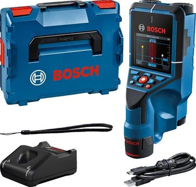 Bosch professional d-tect 200 c - localisateur de tuyaux - avec 1x batterie 12v gba 2.0 ah - câble USB-C - dragonne - l-boxx