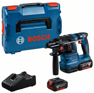 Perceuse à percussion sans fil Bosch bleu gbh 18v-22 | 1,9 an | Batterie 2 x 4,0 Ah + chargeur rapide | en l-boxx - 0611924002