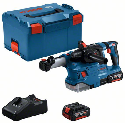 Perceuse à percussion sans fil Bosch blue gbh 18v-22 + aspiration de poussière gde 18v-12 | Batterie 2 x 4,0 Ah | en l-boxx - 0611924003
