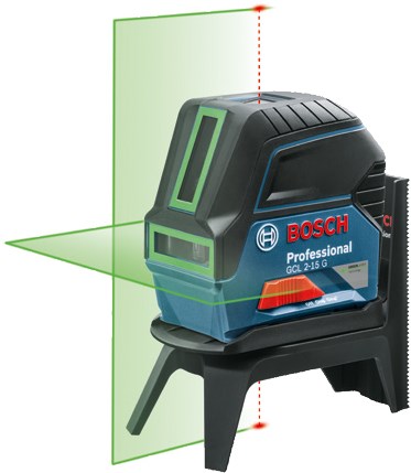 Laser ligne professionnel Bosch bleu gcl 2-15 g avec laser vert - 0601066j00