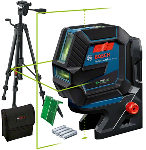 Laser combiné professionnel Bosch bleu gcl 2-50 g | y compris trépied de chantier bt 150 - 0601066m01