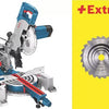 Scie à tronçonner Bosch bleue gcm 80 sj | 216mm 1400w | avec 2 lames de scie circulaire - 0601b19001