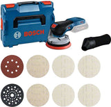 Bosch bleu gex 18v-125 professionnel | ponceuse excentrique sans fil | 18v sans chargeur de batteries + kit de démarrage m480 | en l-boxx - 0615a5004h - afbeelding 1
