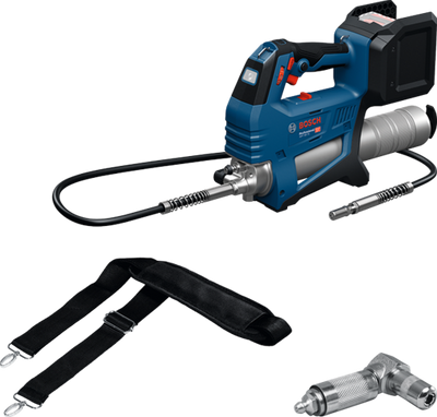 Pistolet graisseur sans fil Bosch bleu gfp 18v-10 | en solo | y compris Attelage 90 et bandoulière | sans batterie ni chargeur - 06019n6000