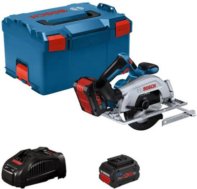 Scie circulaire sans fil Bosch blue gks 18v-57-2 | 165 mm | Batterie 2 x 5,5 Ah + chargeur rapide | en l-boxx 06016c1202