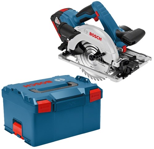 Scie circulaire professionnelle sans fil Bosch blue gks 18v-57 g | Batterie Li-Ion 5,0 Ah | en l-boxx - 06016a2100