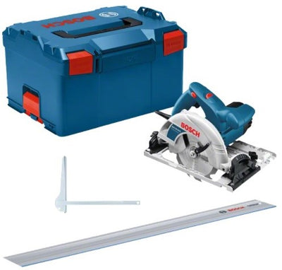 Scie circulaire professionnelle Bosch blue gks 55+ gce + fsn 1400 | ensemble | 1350w | 1 x rail de guidage | Lame de scie 165 mm - 0615990m91