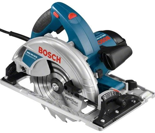 Scie circulaire Bosch professional gks 65 gce - adaptateur d'extraction, lame de scie hm 190 mm ø, clé à six pans creux sw 5